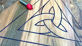 Amazing Wood Carving 3D Logo Design With Centre Carving Bit