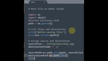 Moving a file to another folder is a one line task in Python #Shorts
