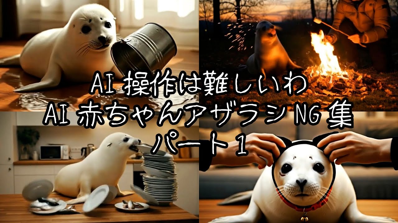 【AI初心者1ヶ月目】こんなはずじゃなかった？！不慣れなAI操作によって作成された赤ちゃんアザラシNG集