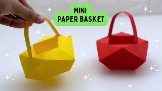 DIY MINI PAPER BASKET / Origami Basket DIY / Paper Craft / Easy craft ideas / Paper Craft New