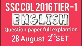 SSC CGL 2016 TIER-1 ENGLISH QUESTION PAPERS  28 August II SET-2 screenshot 3