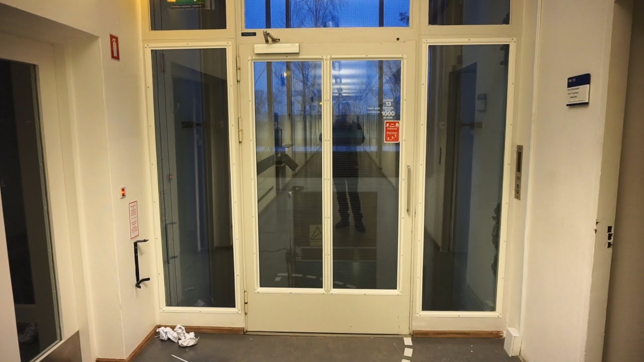 EPIC!!! scenic 1991 KONE M roped hydraulic elevator @ Niels Steensens Vej 2, Gentofte, Denmark