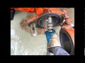 cleaning the concrete pump boomlines and hopper.wmv