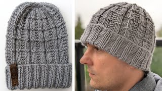 Knit & Purl Hat for Men (Beginner Level) - YouTube