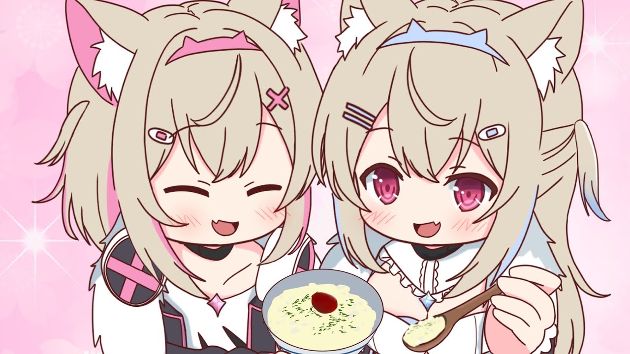 【手描き】エンチャントのお礼に至高のボイスをお届けするフワモコ【ホロ金策サバイバル／猫又おかゆ／フワモコ／ホロライブ／切り抜き動画／マイクラ】