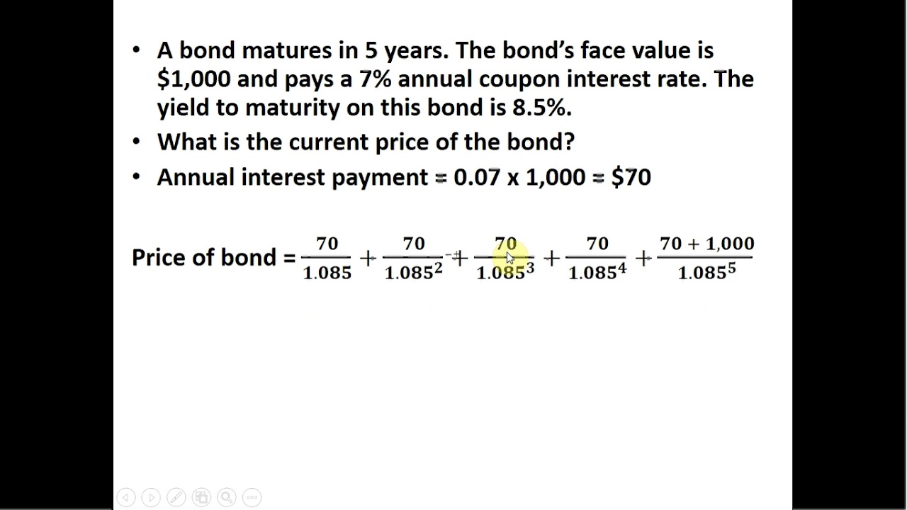 How to Calculate the Current Price of a Bond YouTube