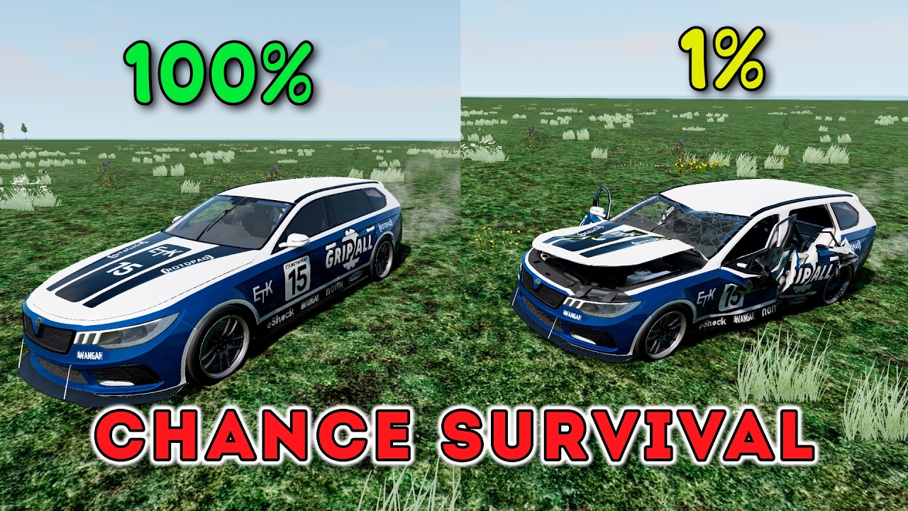 Best of Realistic Survival Chance Crashes! BeamNG Drive Ep.13 #beamngdrive