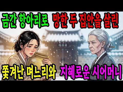 금간 항아리로 망한 두 집안을 살린, 쫓겨난 며느리와 지혜로운 시어머니 | 옛날이야기 | 감동 야담