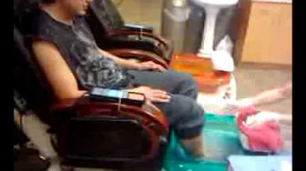 Romeo Gettin A Pedicure. He Is Ticklish