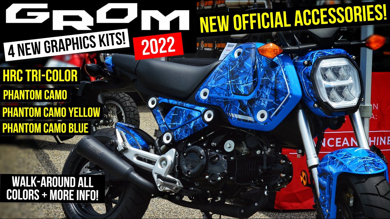 New 22 Honda Grom 125 Graphics Kits Review Official Hrc Racing Tri Color Phantom Camo Colors Youtube