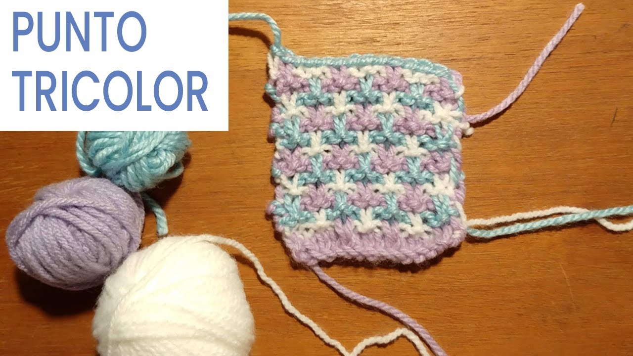 Tejer punto tricolor fácil con dos agujas 💡 Ideas y Consejos Lucila