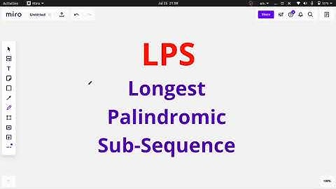Longest Palindromic Sub-Sequence (LPS)