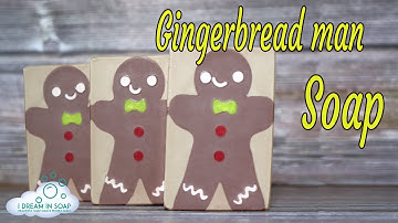 Cold process soap making, Christmas soap, Gingerbread man, sculpted layers