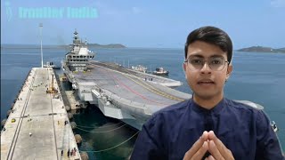 INS Vikrant docks at Pier in Two Deck Configuration at Karwar Naval Base