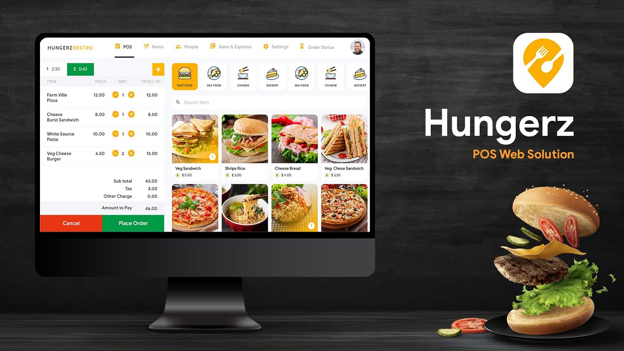 Counter Web Solution For Restaurant & Stores | POS Solution| Hungerz | +91 7672 000 500