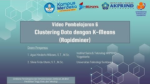 Video Pembelajaran 6 (Clustering Data dengan K-Means (Rapidminer))
