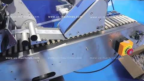 Wooden rod tank loading feeding automatic horizontal rolling labeling machine label applicator line