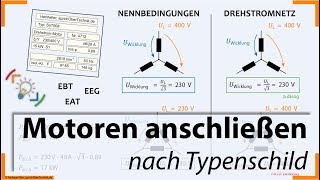 Aufgabe 008 ::: Motortypenschild :: Motor richtig anschließen :: Stern Dreieck :: Elektroniker