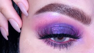 Easy purple Eyeshadow whit Glitter  /  مكياج بدرجات البنفسجي مع لمعة بسيط /مع نعيمة