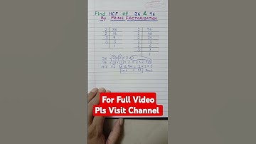 HCF of 36 & 96 by Prime Factorisation Method | Highest Common Factor #shorts #youtubeshorts