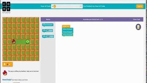 Introduction to code using Blockly code.org