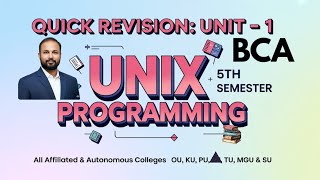 Unix Programming UNIT 1 Quick Revision Short & Long Imp Questions 2025-26 BCA V Semester 5th Sem OU