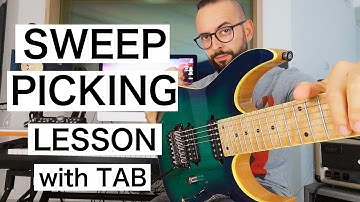 SWEEP PICKING LESSON (w/ TAB) #1 | RICCARDO GIOGGI | Guitar Lesson - How to - Tutorial