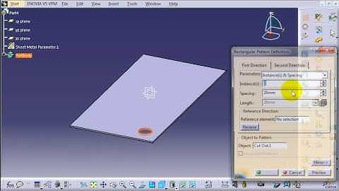 CATIA Tutorial : Generative Sheet Metal - Rectangular Pattern