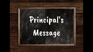 Principal's Message 5-22-2023