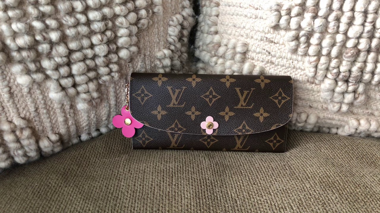 LOUIS VUITTON Monogram Blooming Flowers Clemence Wallet Coquelicot 1163395