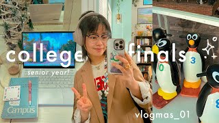 college finals vlog ;; getting ready for the holidays, ice skating, & cooking for one (vlogmas 01)