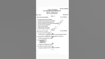 OU M.Sc Computer Science semester - I Paper -2 Operating systems Question paper 2022