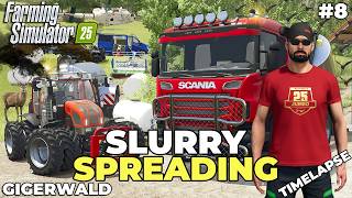 TRANSPORTING SLURRY WITH SCANIA R620 HKL IN THE ALPS! 💩⛰️ | Swiss Alps | Farming Simulator 25 | EP 8 screenshot 2