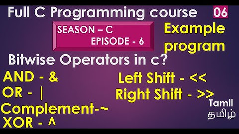 6)what is bitwise operator in c programming | how to use bitwise operator in c | code ai tamil