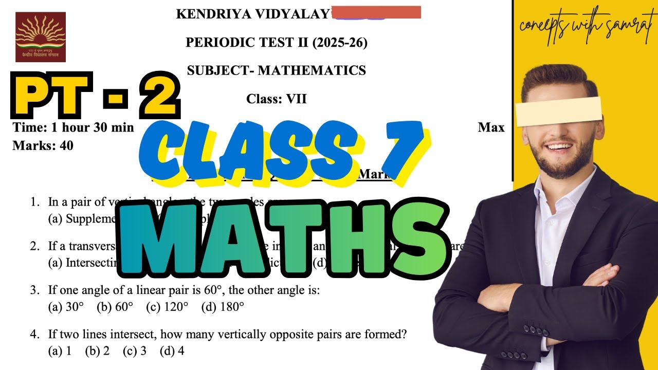 CLASS 7 Maths Pt-2 Paper | PM Shri Kvs | 2026