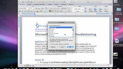 Spellcheck Troubleshooting