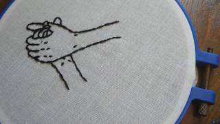 draw hands with embroidery رسم اليد بالتطريز