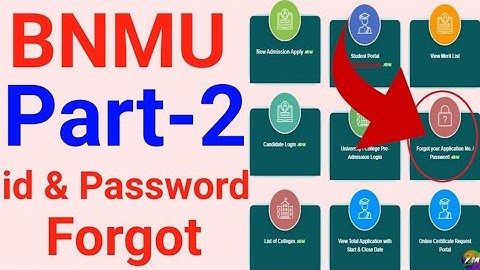 BNMU Part 2 id & Password Forgot Kaise Kare | Graduation Password Kaise Banaye Zeeshan Monitor