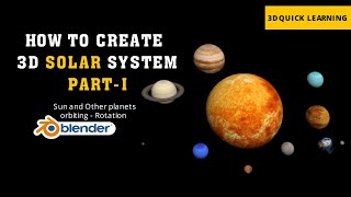 How to Create 3D Solar System, Orbiting Earth, Sun and Space - Simple Blender Animation Tutorial-P1 screenshot 4