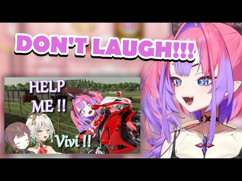 Vivi Reacts to Clip of Herself Getting Stuck on Her Bike While Cecilia & Anya Laugh