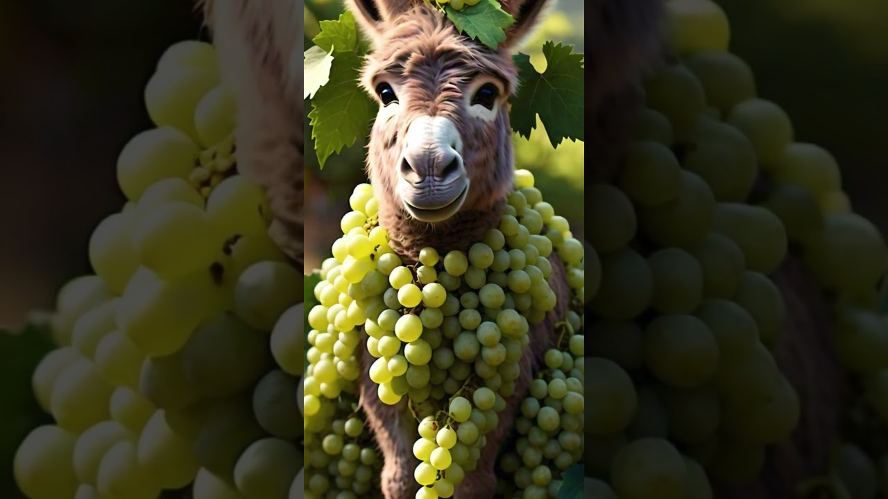 Donkey Dressed as a Bunch of Grapes – Too Cute to Miss! 