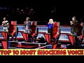 TOP 10 MOST SHOCKING VOICES IN THE VOICE | THE X FACTOR | GOT TALENT | UNBELIEVABLE