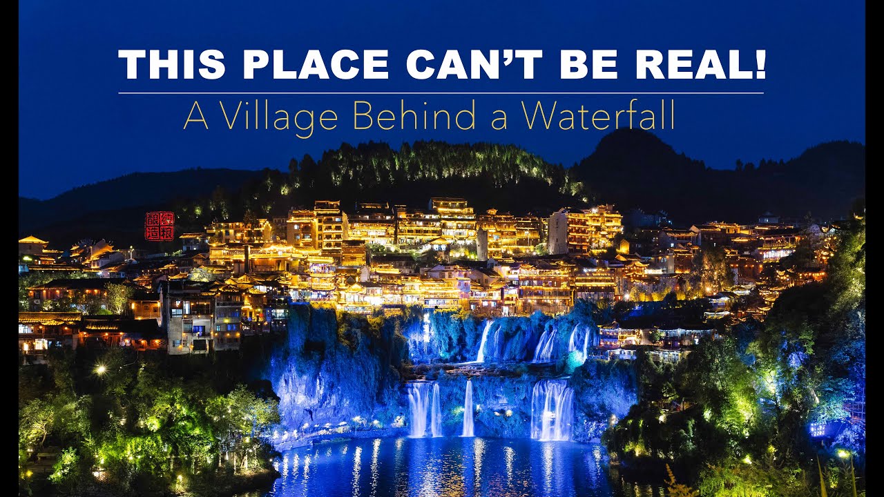 Как это вообще возможно? Деревня за водопадом 😱🤯🇨🇳🌊