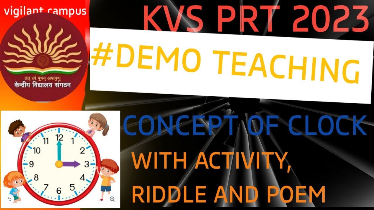 KVS PRT DEMO|HOW TO TEACH CLOCK OR TIME IN PRIMARY CLASSES |KVS PRT 2023