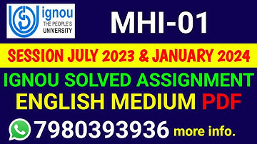 MHI 1 Solved Assignment 2023-24 English, MHI 1 Solved Assignment 23-24, MHI-01 Assignment