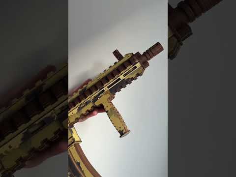 Деревянный 3D конструктор автомат HK-416 штурмовая винтовка игрушка модель оружия из дерева для подростков, видео 1