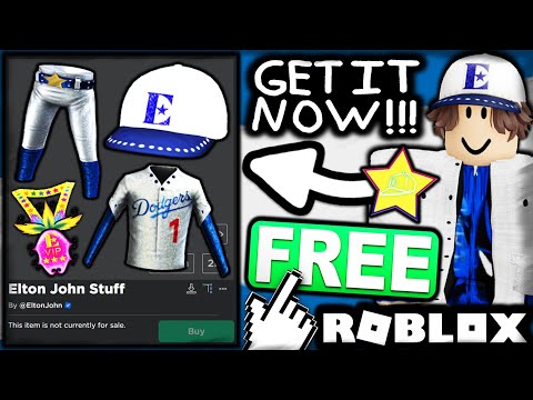 FREE ACCESSORIES! HOW TO GET Elton John - Dodgers Hat, Suit & VIP Badge! (ROBLOX Elton John Event)