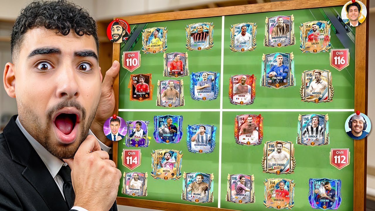 عملت أقوى فريق من تشكيلات اليوتيوبرز🤯(قيمت تشكيلاتهم😎)