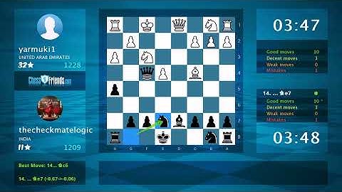 Chess Game Analysis: yarmuki1 - thecheckmatelogic, 0-1 (By ChessFriends.com)