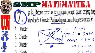Taman bunga pak rahman berbentuk persegipanjang dengan ukuran panjang
diagunalnya (3x+ 15) meter dan (5x + 5) meter. diagonal tersebut ad...
